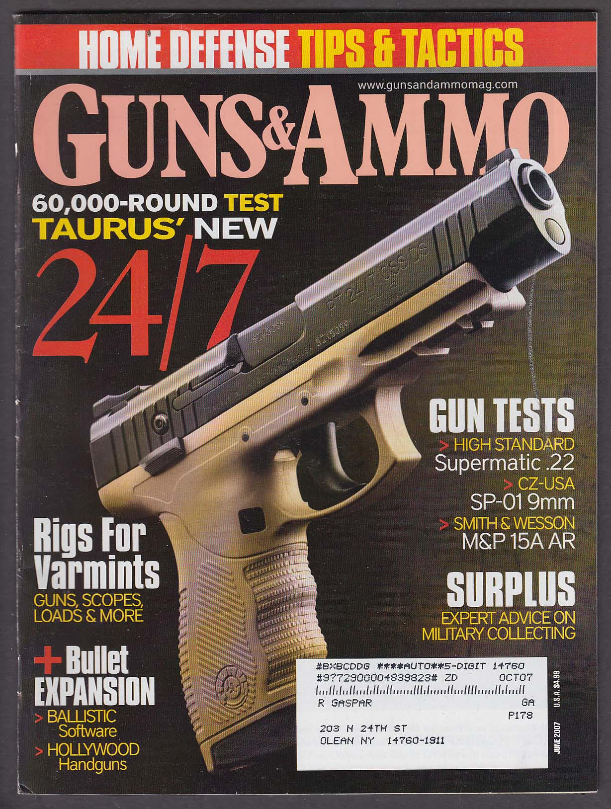 Image for GUNS & AMMO Taurus 24/7 High Standard .22 CZ SP-01 Smith & Wesson M&P 6 2007