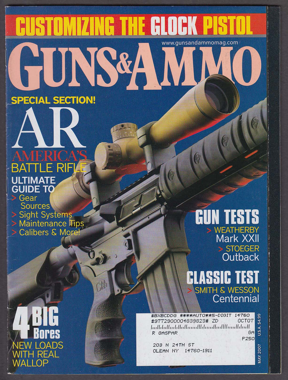 Image for GUNS & AMMO AR-15 Weatherby Mark XXII Stoeger Outback Smith & Wesson 5 2007