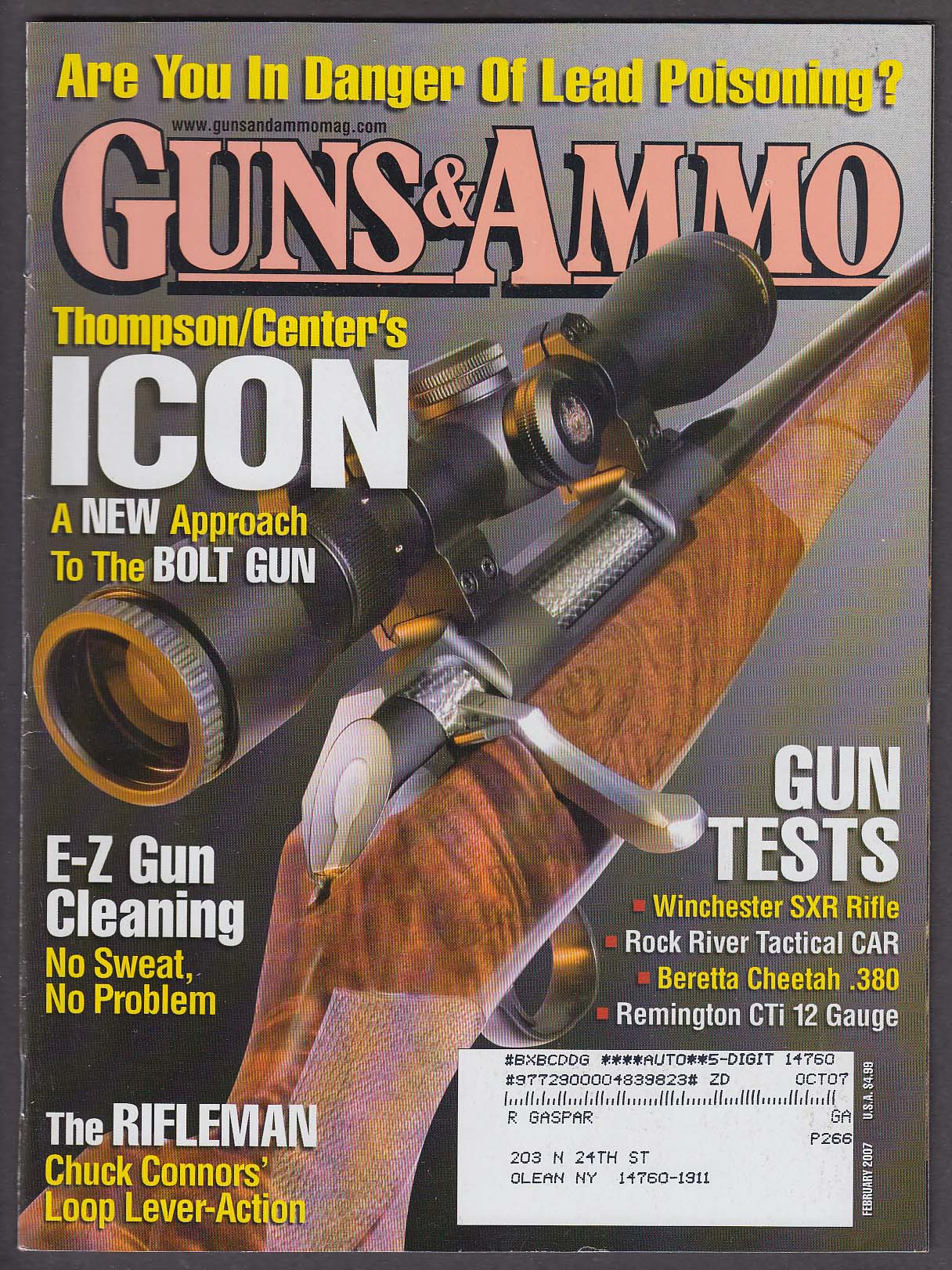 Image for GUNS & AMMO Thompsn/Center Icon Winchester SXR Beretta Cheetah Remington 2 2007