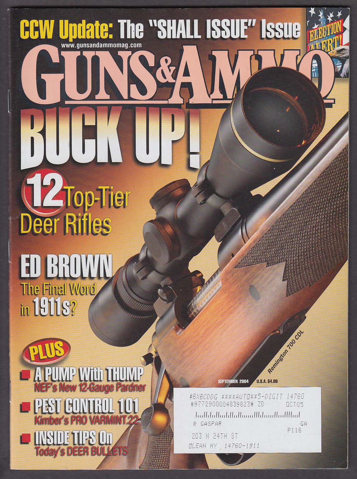Image for GUNS & AMMO Remington 700 CDL Ed Brown 1911 Kimber .22 CZ 712 + 9 2004