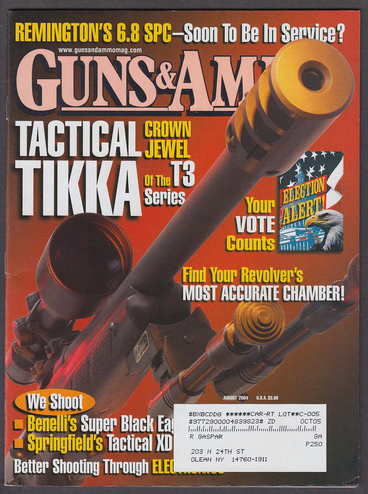 Image for GUNS & AMMO Tikka T3 Benelli Springfield XD Remington 6.8 SPC + 8 2004