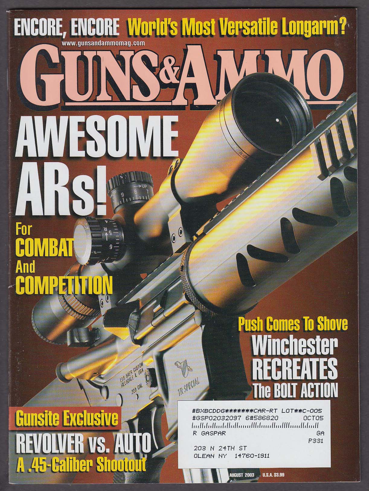 Image for GUNS & AMMO AR-15 AR-10 Thompson/Center Encore Winchester M70 8 2003