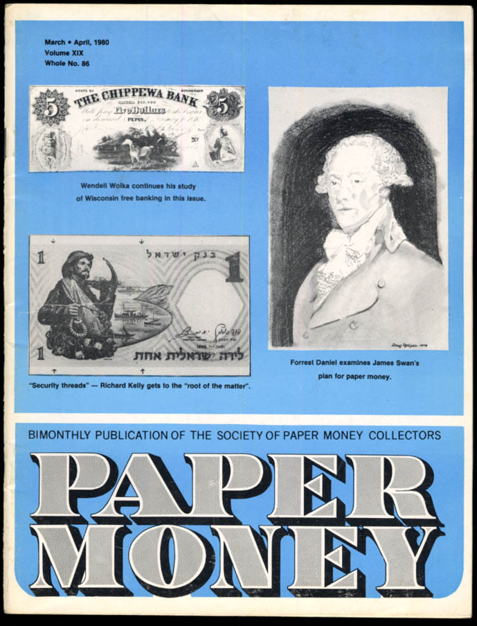 Image for PAPER MONEY 3-4 1980 James Swan; Wisconsin Free Banking; counterfeiters