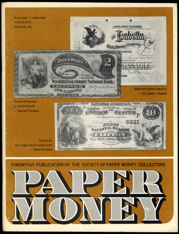 Image for PAPER MONEY 11-12 1979 What Cheer Bank Providence RI; BEP Union Prints