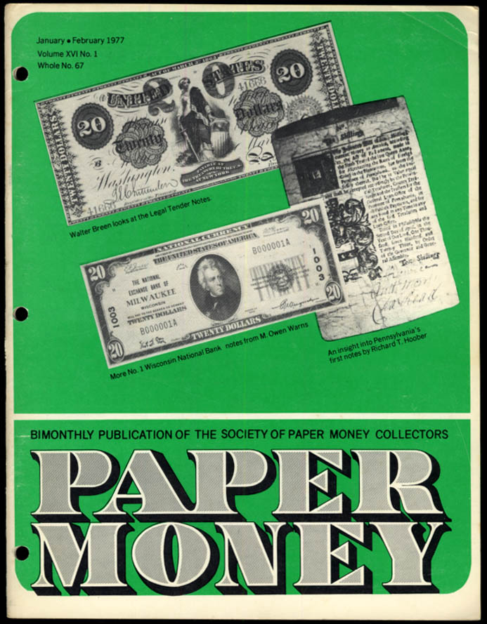 Image for PAPER MONEY 1-2 1977 PA 1st Notes; Number Ones; KS Bogus & Questionables
