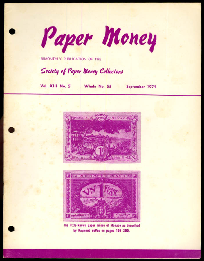 Image for PAPER MONEY 9 1974 1st National Bank in VA; Autographed Notes
