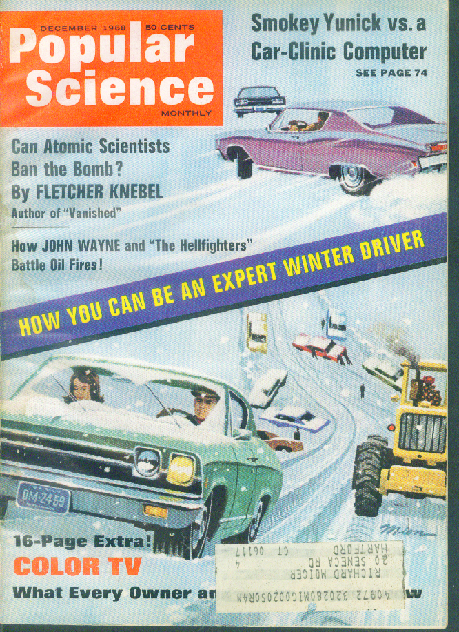 Image for POPULAR SCIENCE John Wayne Hellfighters Fletcher Knebel Atomic Bomb ++ 12 1968