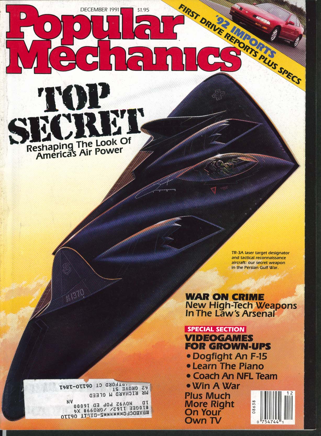 Image for POPULAR MECHANICS Lincoln GMC Yukon TR-3A Stealth Super Nintendo Sega ++ 12 1991