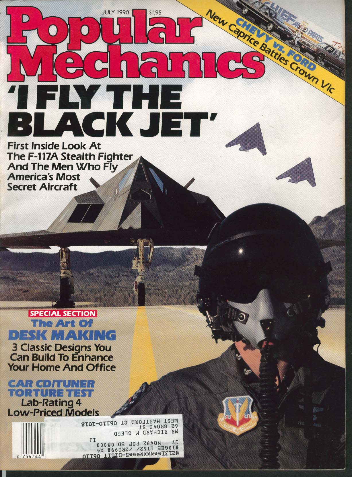 Image for POPULAR MECHANICS Stealth Fighter F-177A Caprice Ford Crown Victoria ++ 7 1990