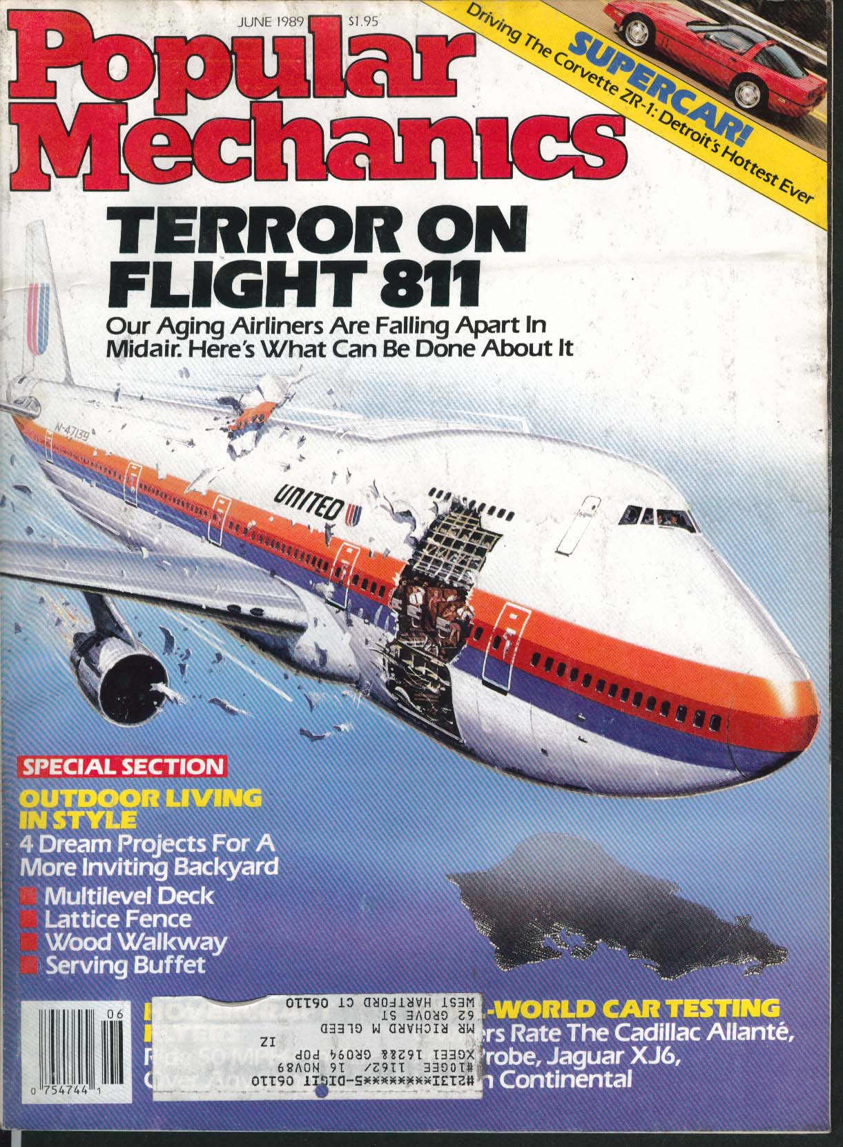 Image for POPULAR MECHANICS United Flight 811 Probe XJ6 Continental Allante tests + 6 1989