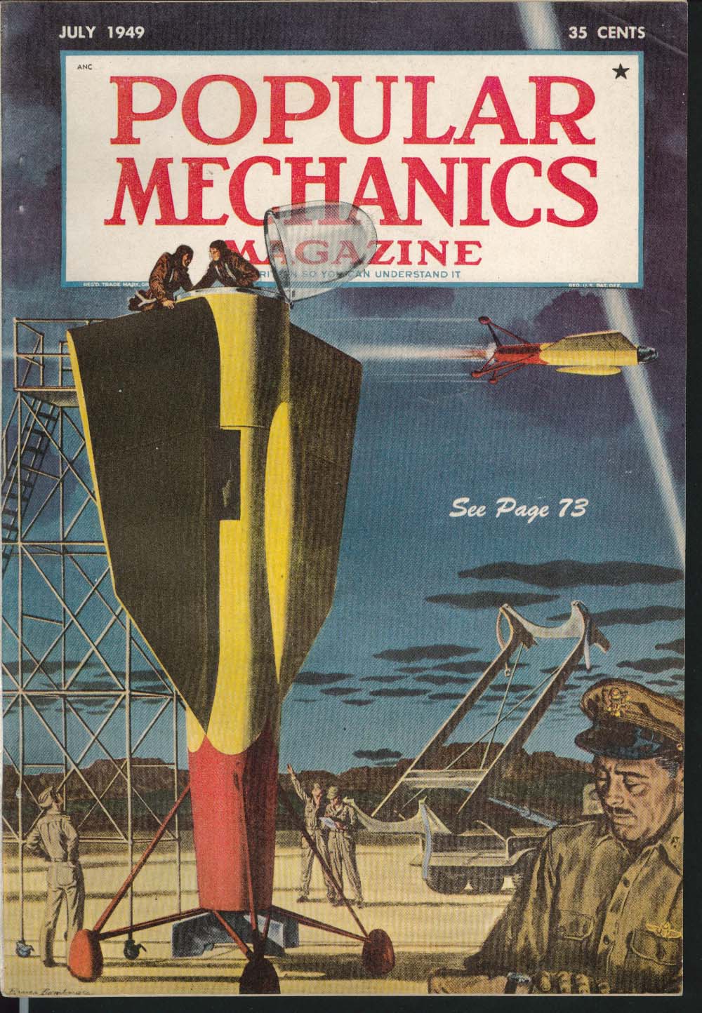 Image for POPULAR MECHANICS Passenger Rocket Blueprint Venezuela Magnetic Mountain 7 1949