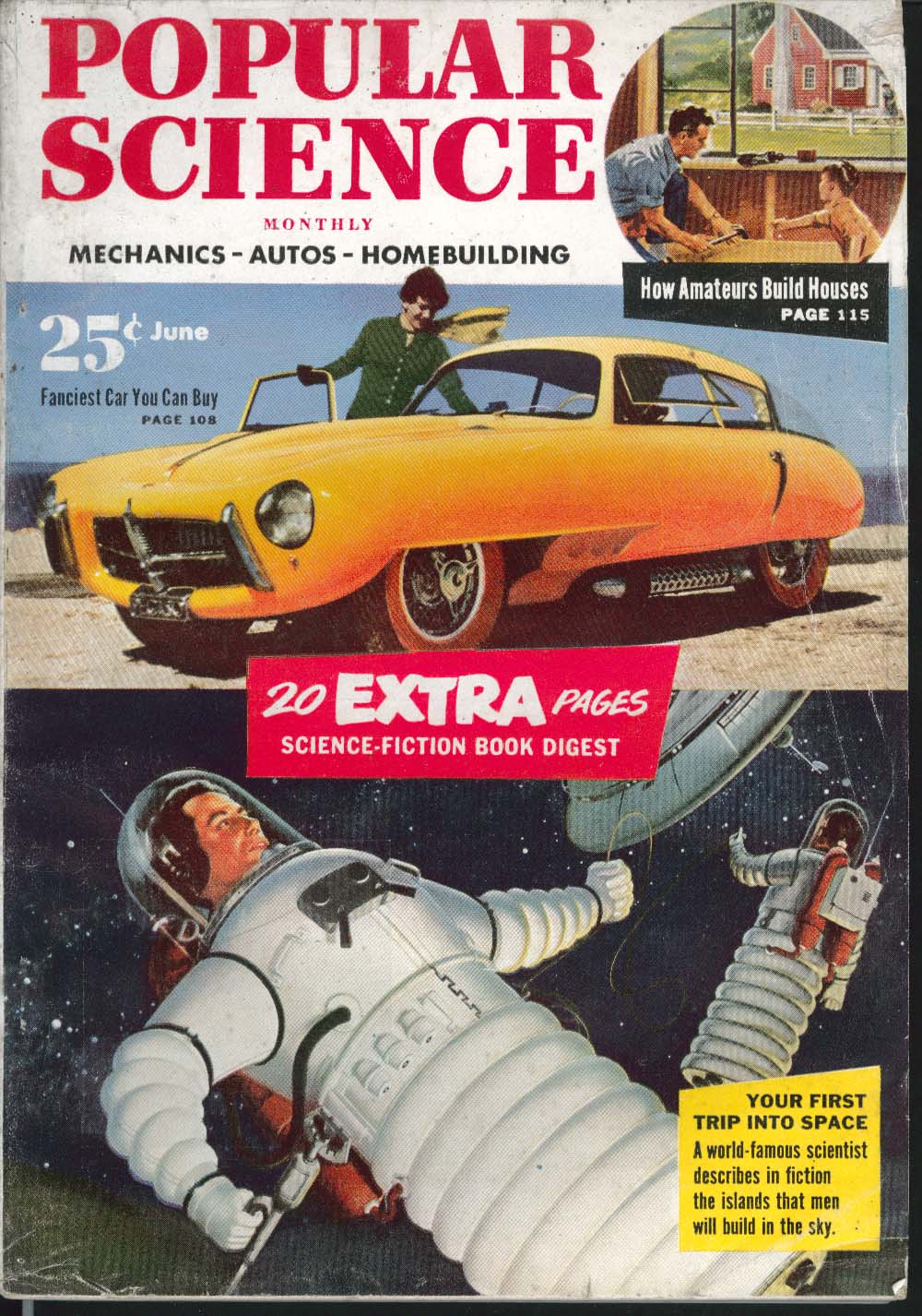 Image for POPULAR SCIENCE Supersonic Jet 3-D TV Steam-Car Engine Garage Magnesium + 6 1953