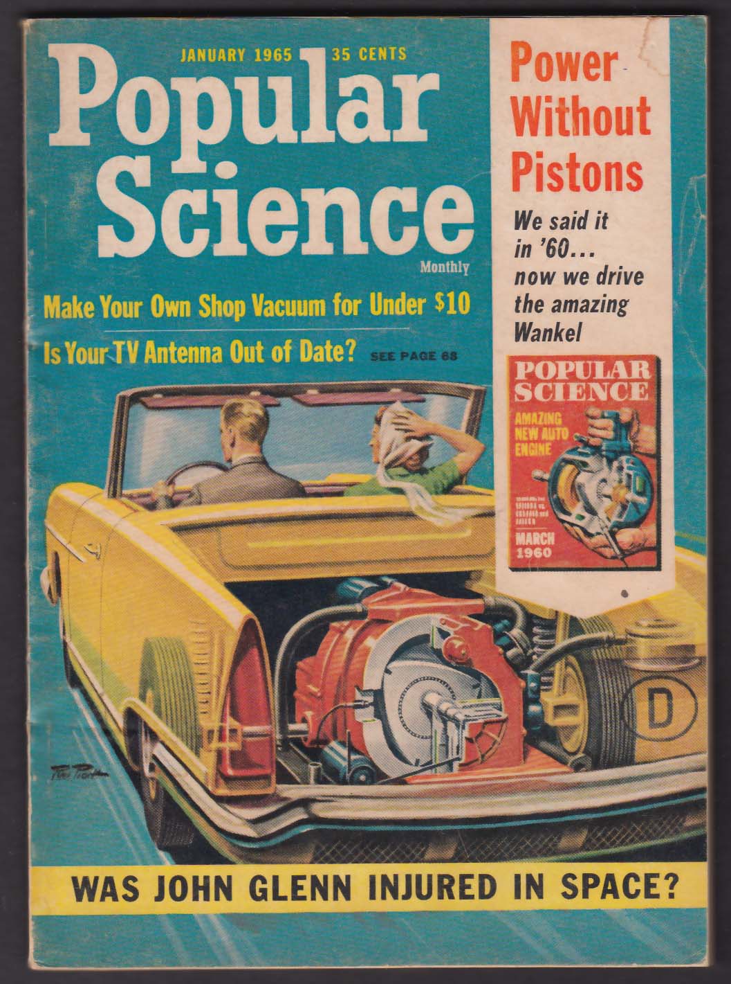 Image for POPULAR SCIENCE John Glenn Wankel Corvair Wernher von Braun Shop Vacuum + 1 1965