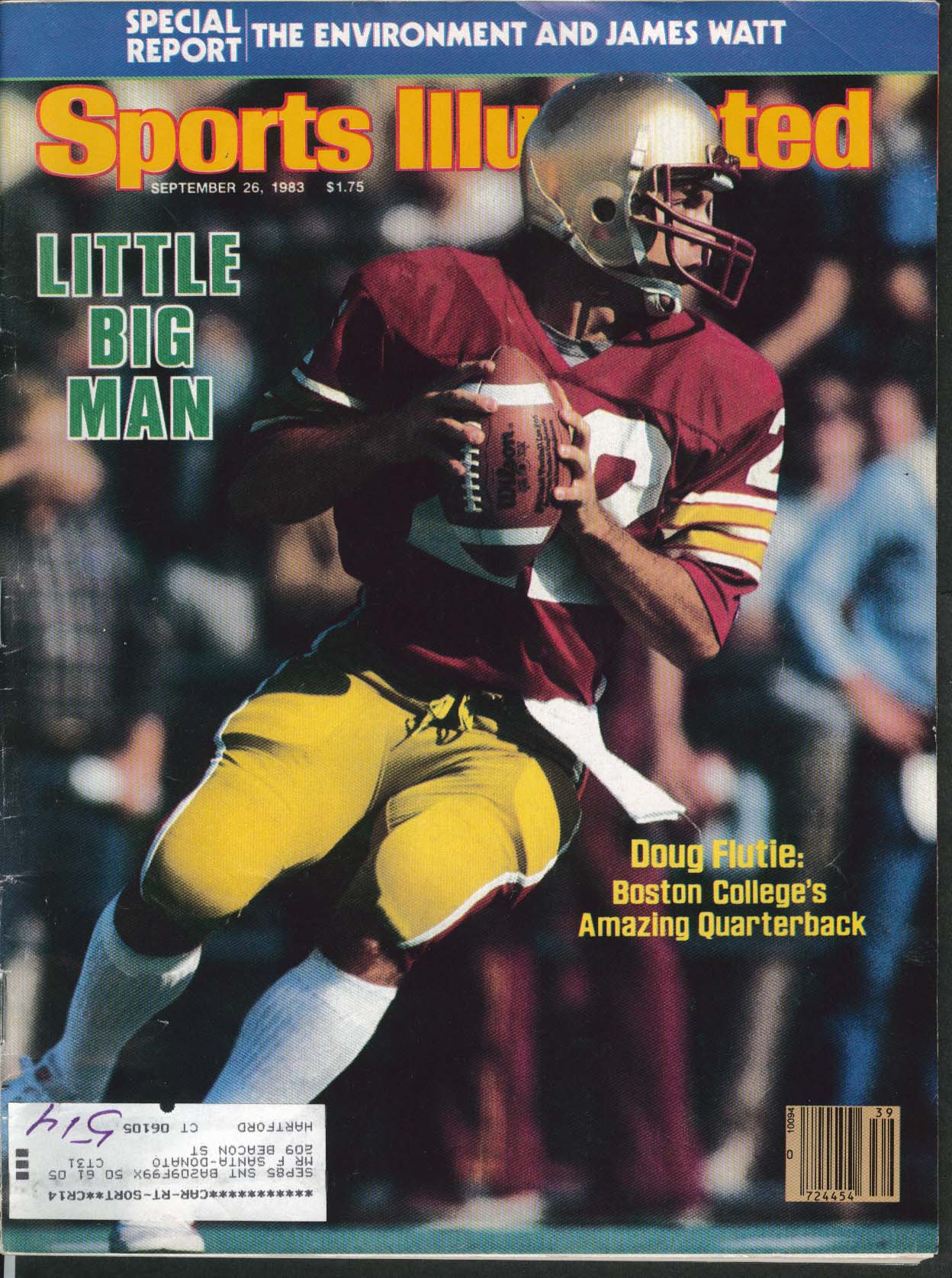 Image for SPORTS ILLUSTRATED Doug Flutie Steve Pelluer Lynn Dickey James Watt ++ 9/26 1983
