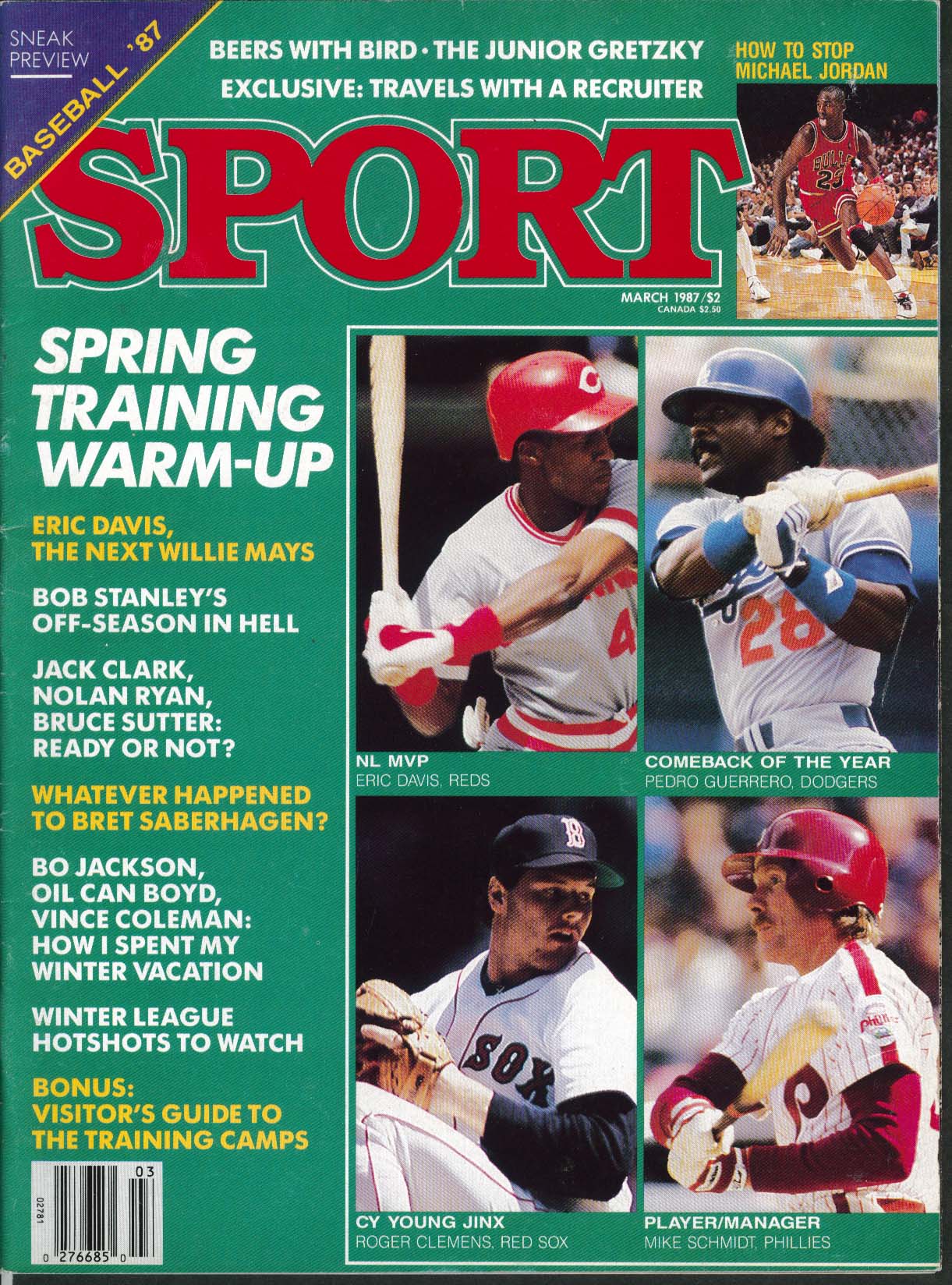 Image for SPORT Eric Davis Pedro Guerrero Roger Clemens Mike Schmidt Michael Jordan 3 1987