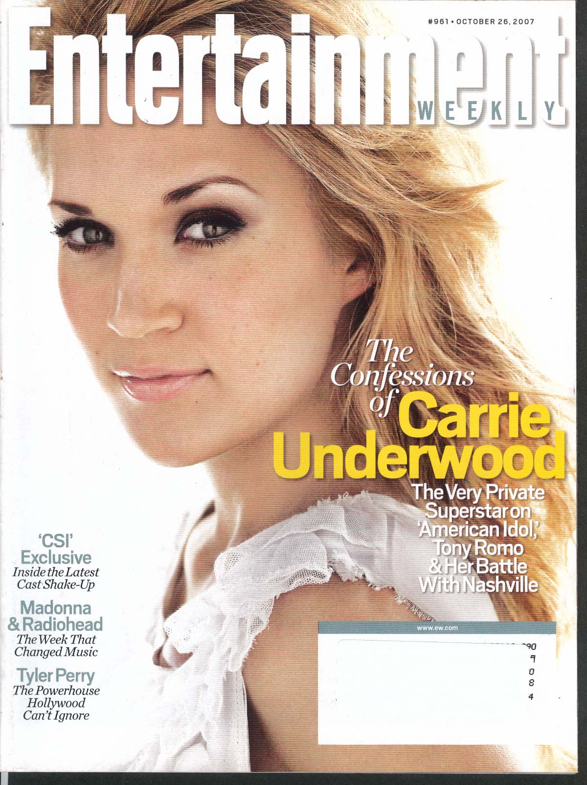 Image for ENTERTAINMENT WEEKLY #961 Carrie Underwood Madonna Radiohead ++ 10/26 2007