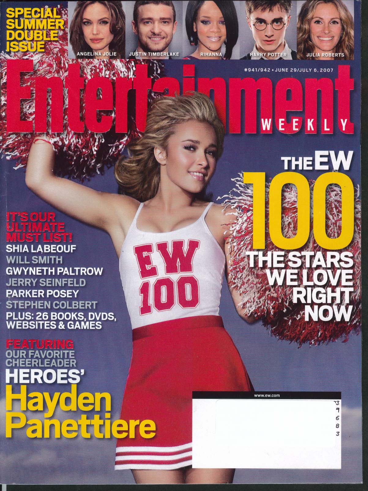 Image for ENTERTAINMENT WEEKLY Hayden Panettiere Angelina Jolie Justin Timberlake 7/6 2007