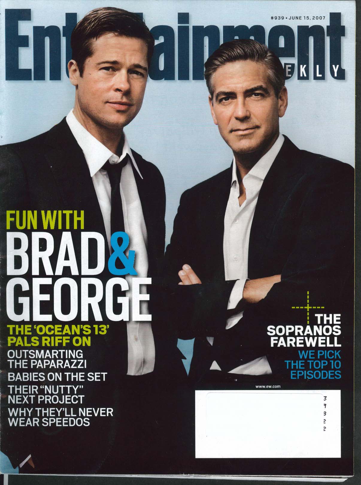 Image for ENTERTAINMENT WEEKLY #939 Brad Pitt George Clooney Maroon 5 Bob Barker 6/15 2007