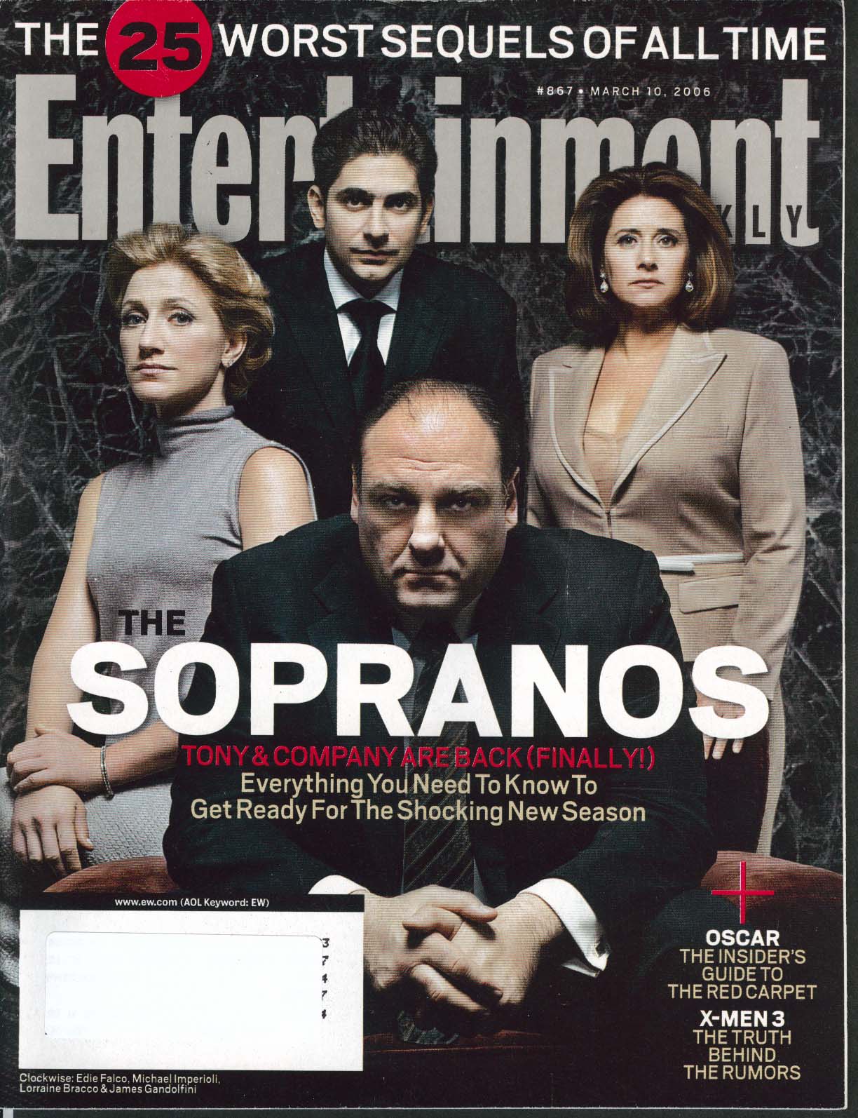Image for ENTERTAINMENT WEEKLY James Gandolfini John Travolta Epatha Merkerson + 3/10 2006