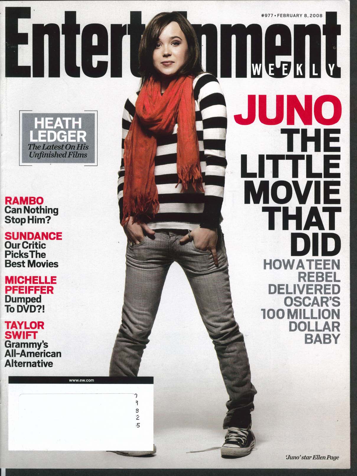 Image for ENTERTAINMENT WEEKLY Ellen Page Michelle Pfeiffer Taylor Swift Rambo ++ 2/8 2008