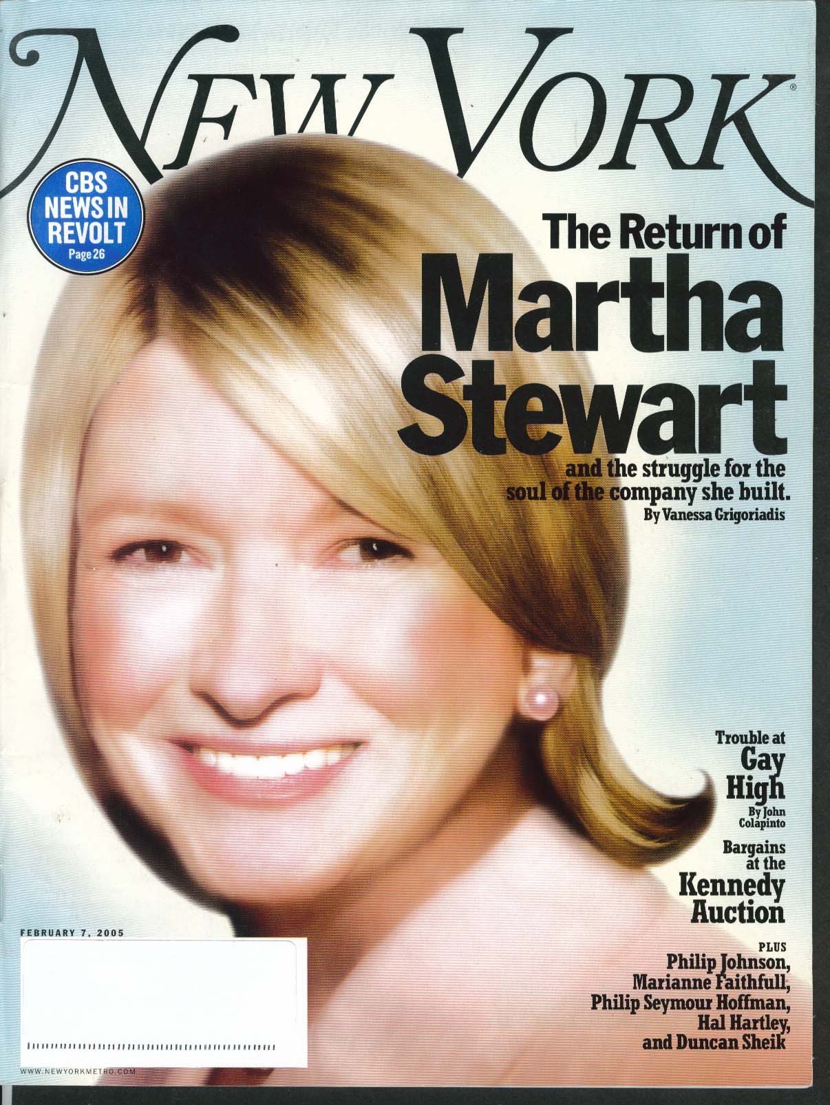 Image for NEW YORK Martha Stewart Marianne Faithfull Philip Seymour Hoffman ++ 2/7 2005