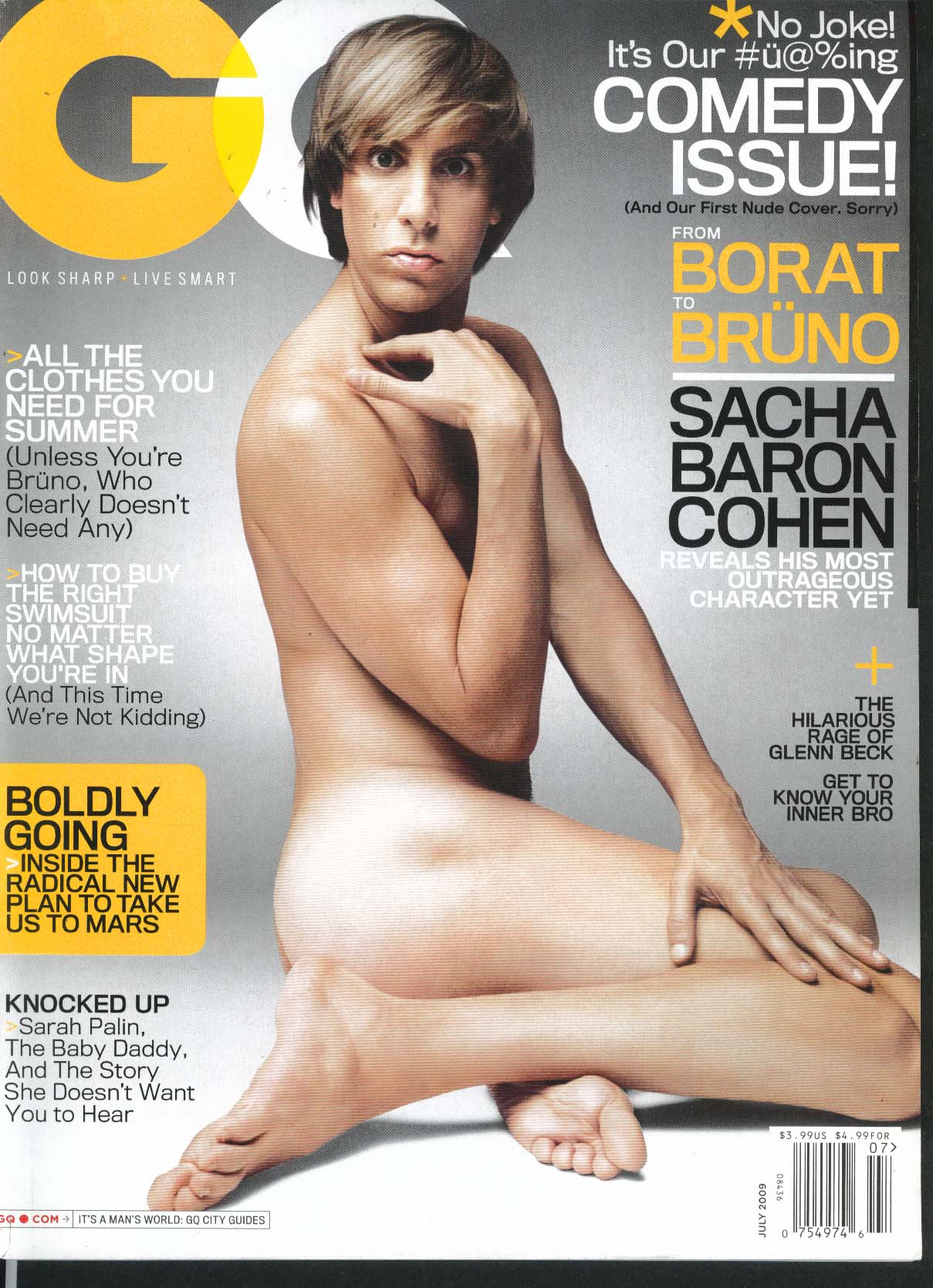Image for GQ Sacha Baron Cohen Sarah Palin Marion Cotillard Ed Helms ++ 7 2009