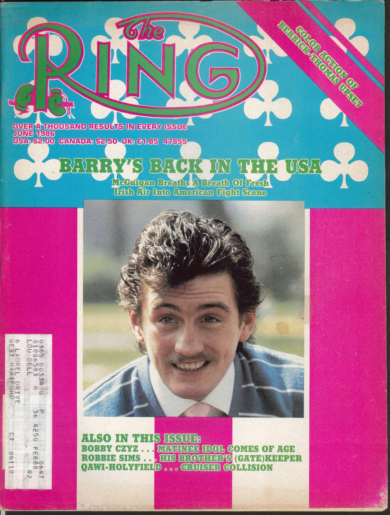 Image for RING Barry McGuigan Bobby Czyz Robbie Sims Qawi-Holyfield Gavilan ++ 6 1986