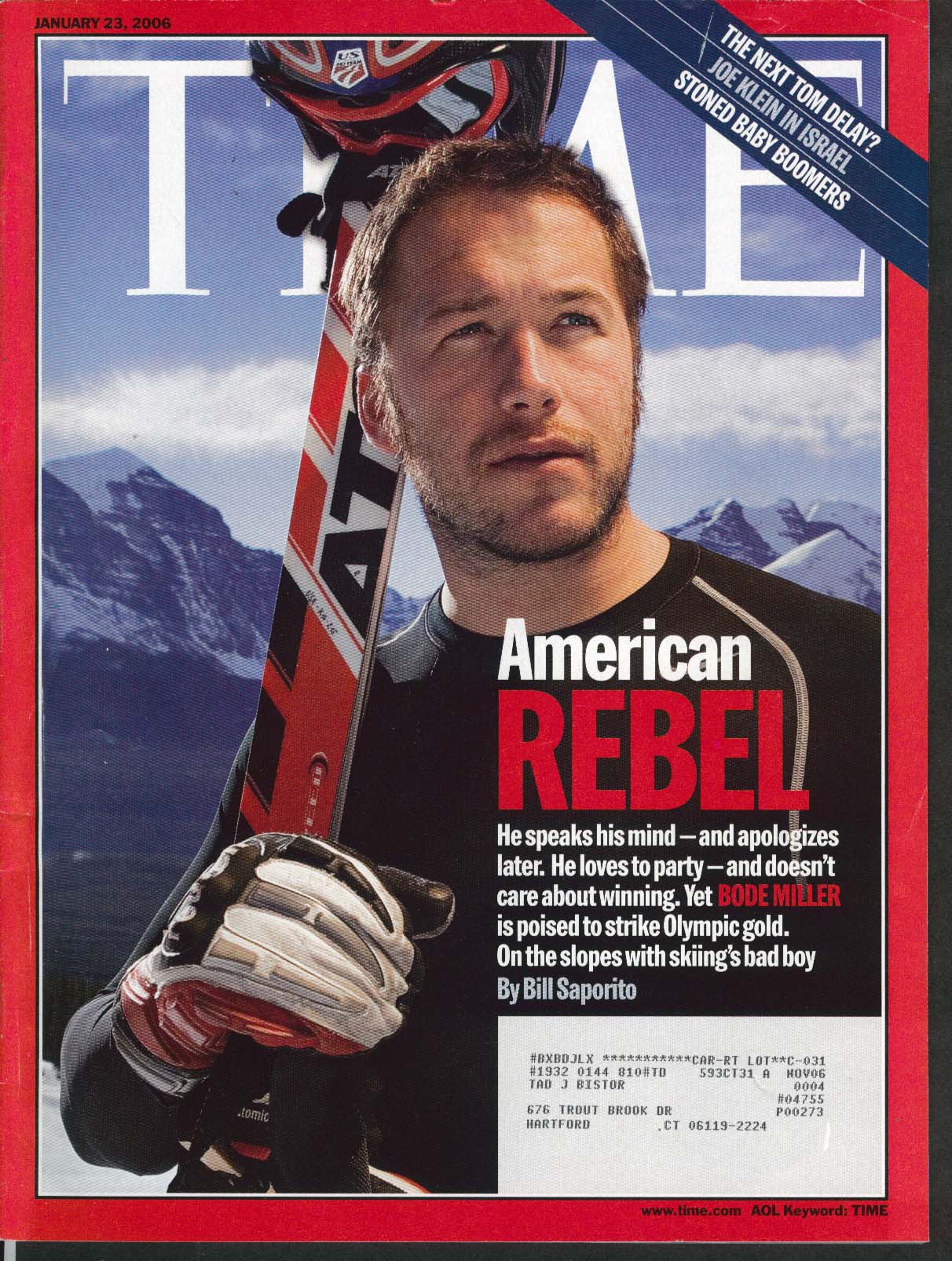 Image for TIME Bode Miller Joe Klein Israel James Frey Emma Thompson ++ 1/23 2006