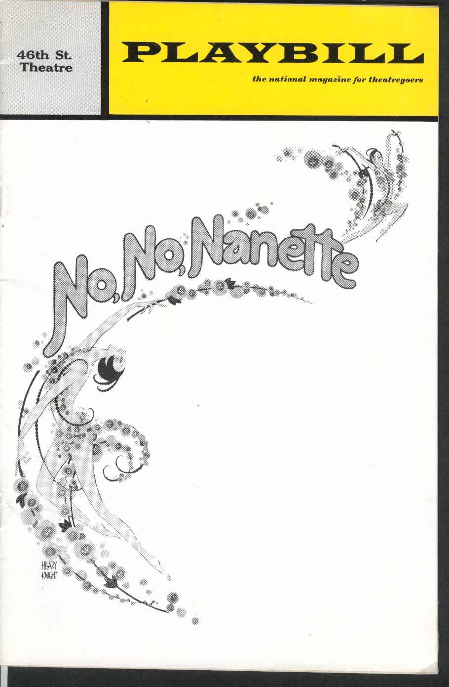 Image for No, No, Nanette Playbill 1/19/71 Ruby Keeler Jack Gilford Patsy Kelly Bobby Van