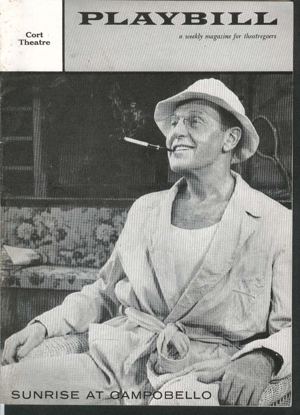Image for Sunrise at Campobello Playbill 3/24/58 Ralph Bellamy Mary Fickett Henry Jones