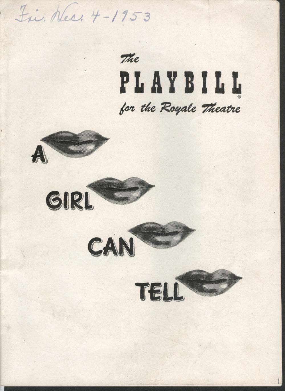 Image for A Girl Can Tell Playbill 12/7/53 Janet Blair Paul McGrath Tod Andrews