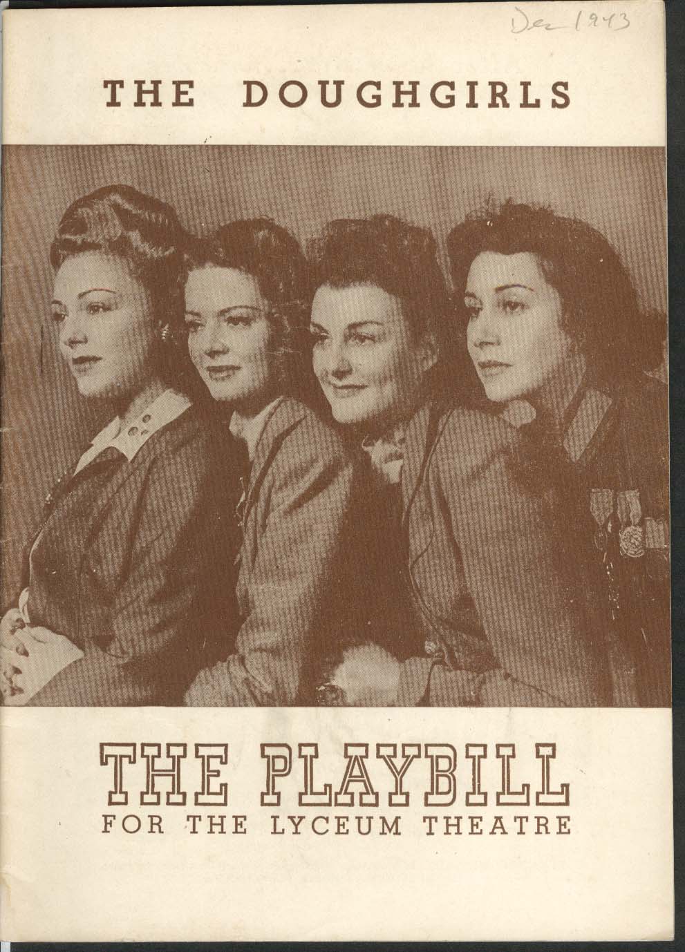 Image for The Doughgirls Playbill 12/19/43 Reed Brown Maurice Burke King Calder Lyceum