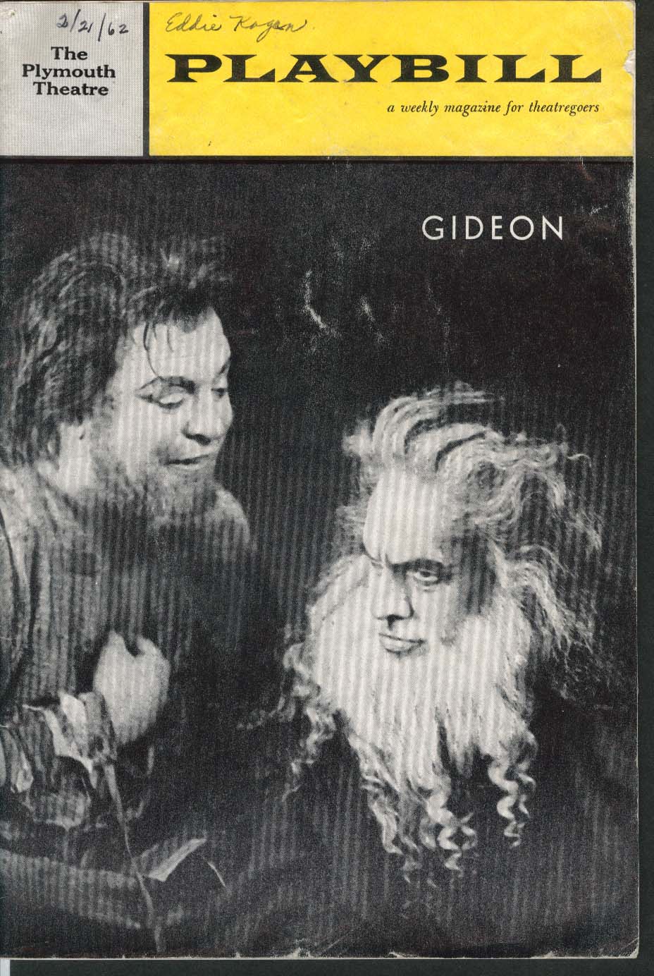 Image for Gideon Playbill 2/12/62 Frederich March Douglas Campbell Paddy Chayefsky