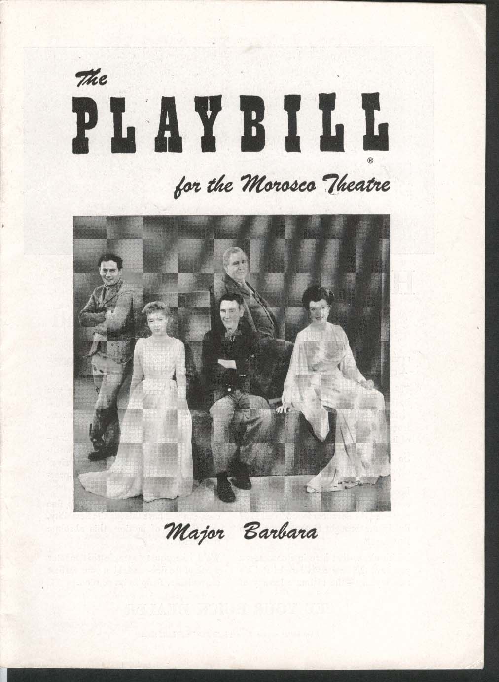 Image for Major Barbara Playbill 1/28/57 Burgess Meredith Eli Wallach Morosco Theatre