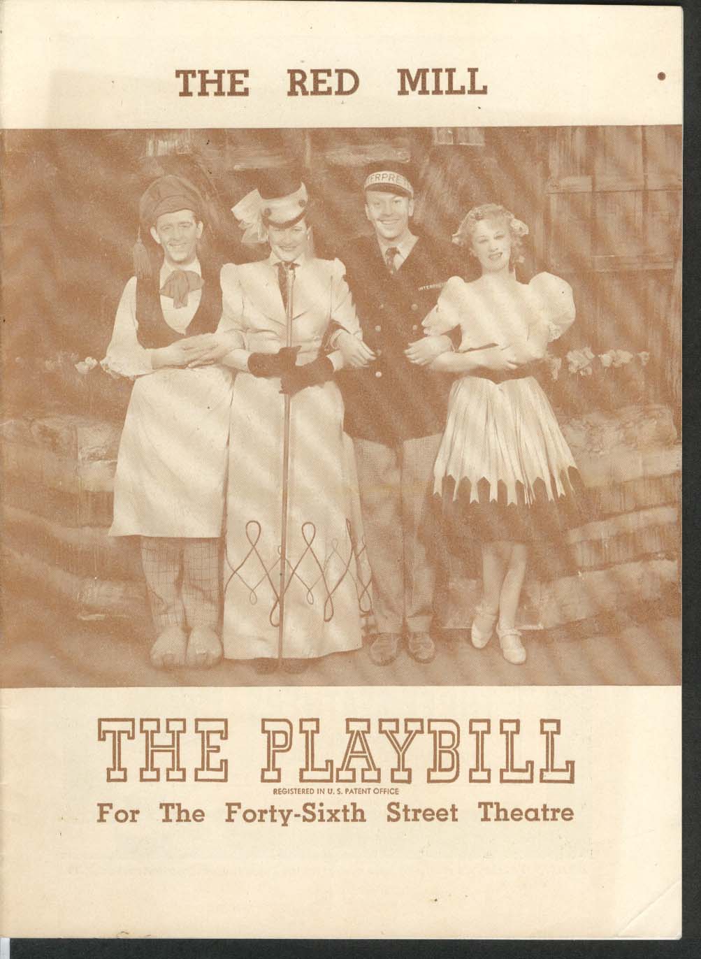Image for The Red Mill Playbill 3/4/46 Hal Price Dorothy Stone Robert Hughes 46th Street