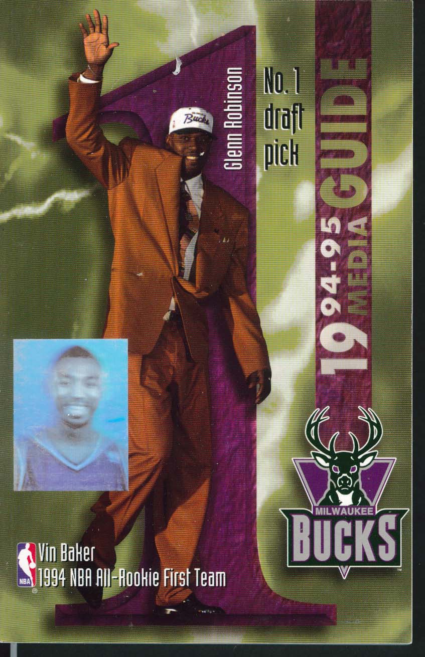 Image for Milwaukee Bucks Vin Baker 1994 1995 NBA All-Rookie First Team Media Guide