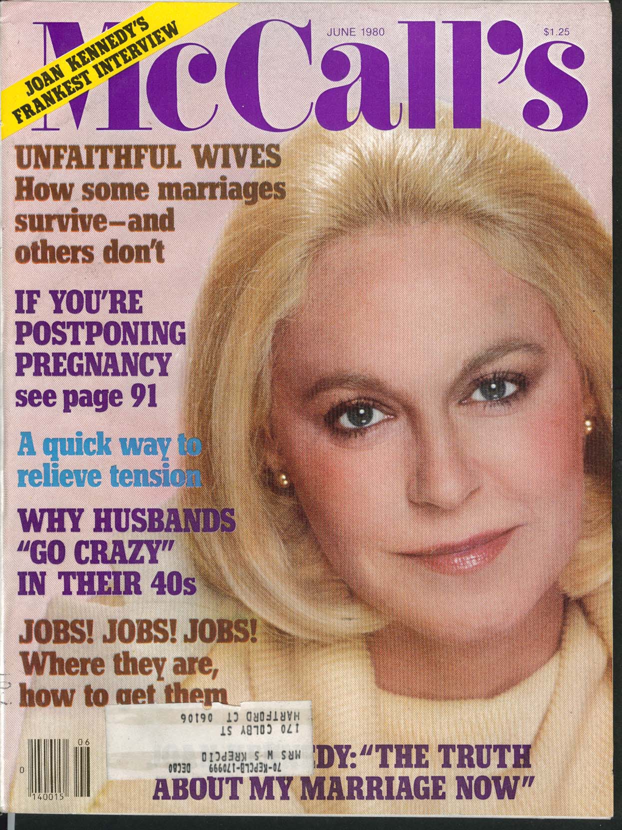 Image for McCALL'S Joan Kennedy Unfaithful Wives Postponing Pregnancy 6 1980