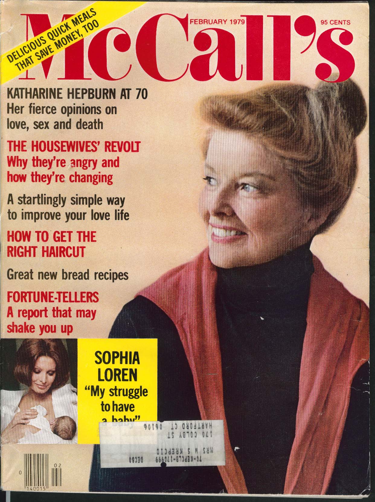 Image for McCALL'S Katharine Hepburn Sophia Loren Housewives Cancer 2 1979