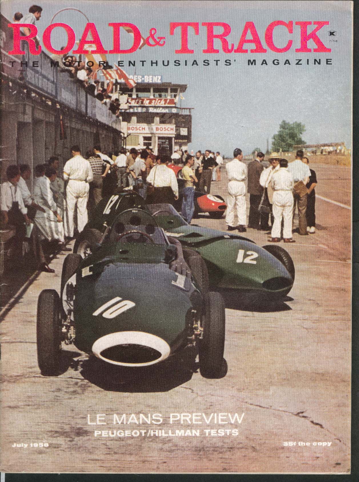 Image for ROAD & TRACK Le Mans Preview Peugeot 403 Hillman Road Tests Maserati ++ 7 1958