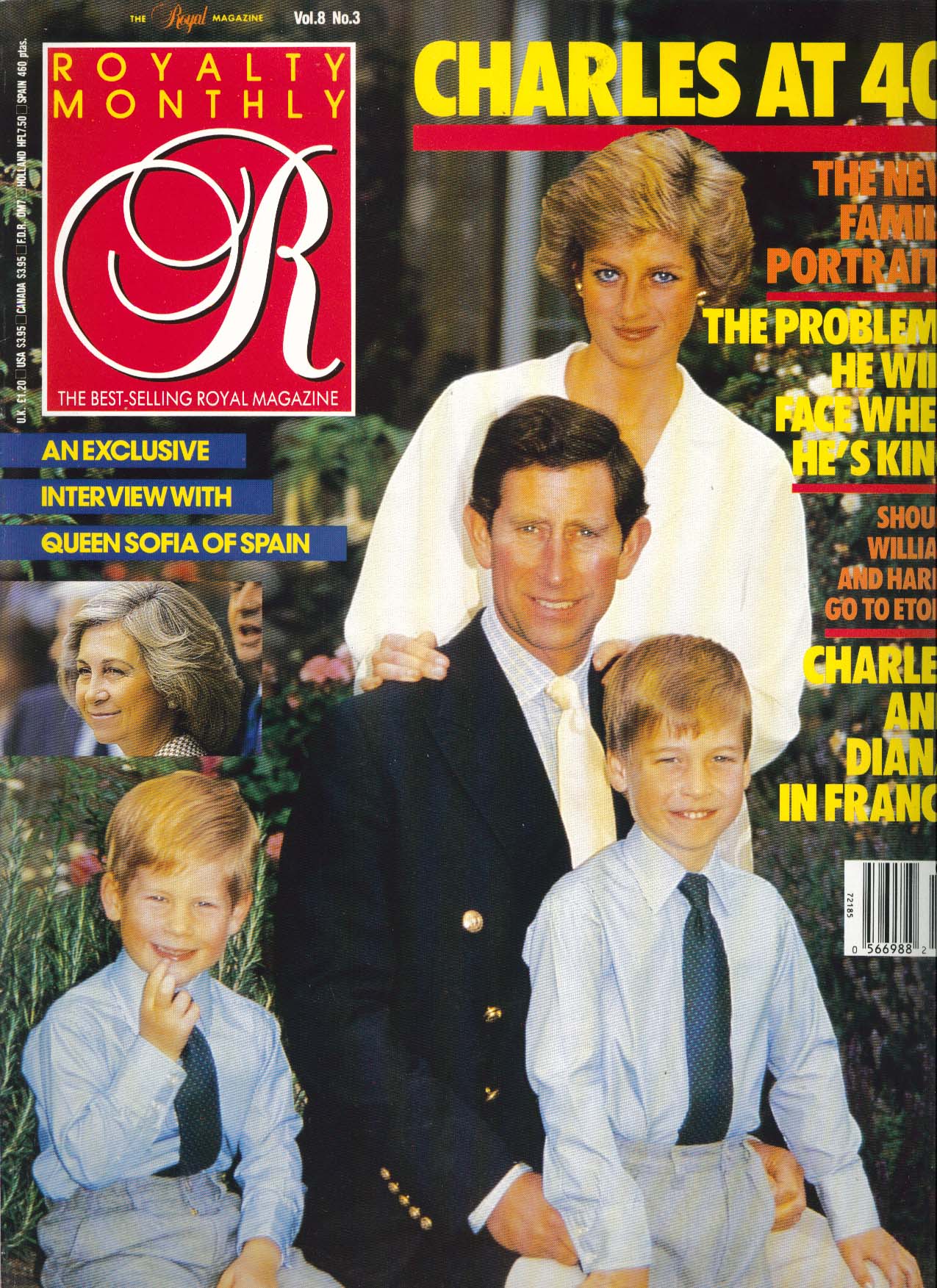 Image for ROYALTY MONTHLY Vol 8 #3 Queen Sofia of Spain Prince Charles at 40 Diana 12 1988