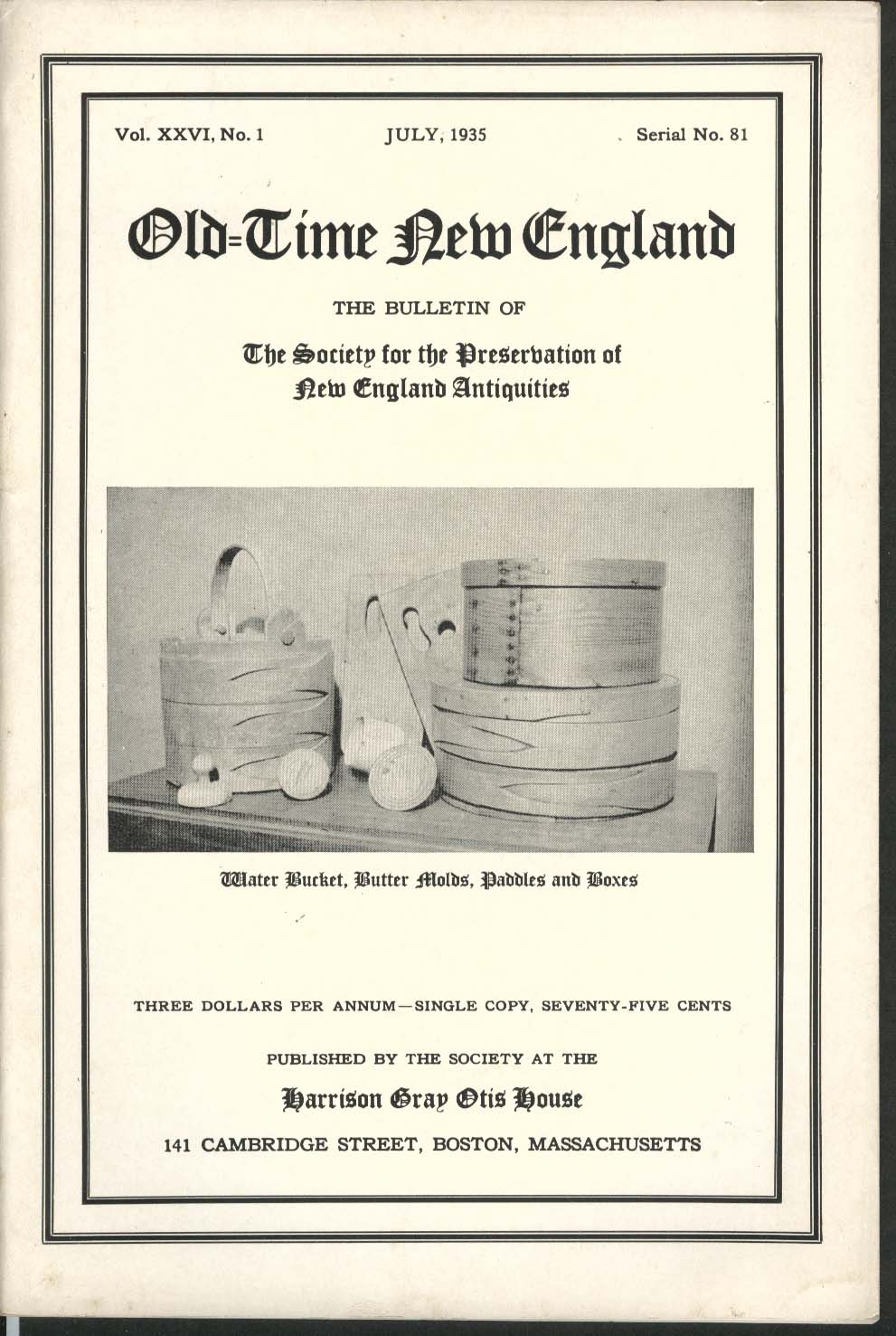 Image for OLD-TIME NEW ENGLAND Francisco de Miranda Bengamin Bagnall Boston MA 7 1935