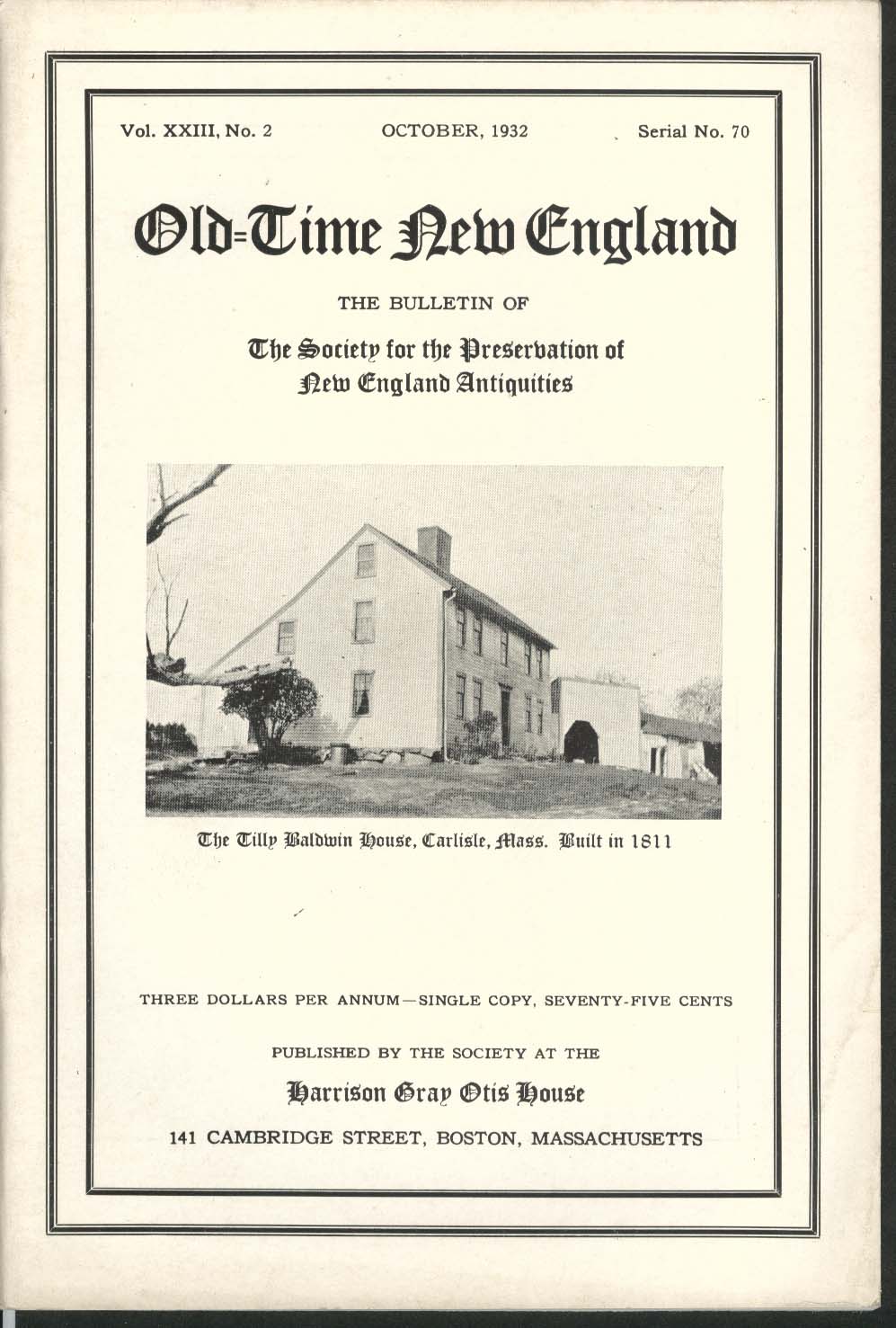 Image for OLD-TIME NEW ENGLAND First Parish Carlisle MA Lamp Oils Maine Life 10 1932