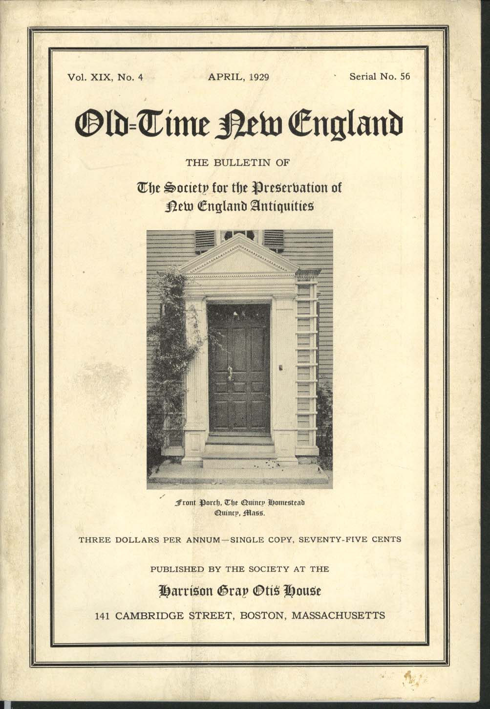Image for OLD-TIME NEW ENGLAND Quincy Homestead Main Street East Hartford CT 4 1929