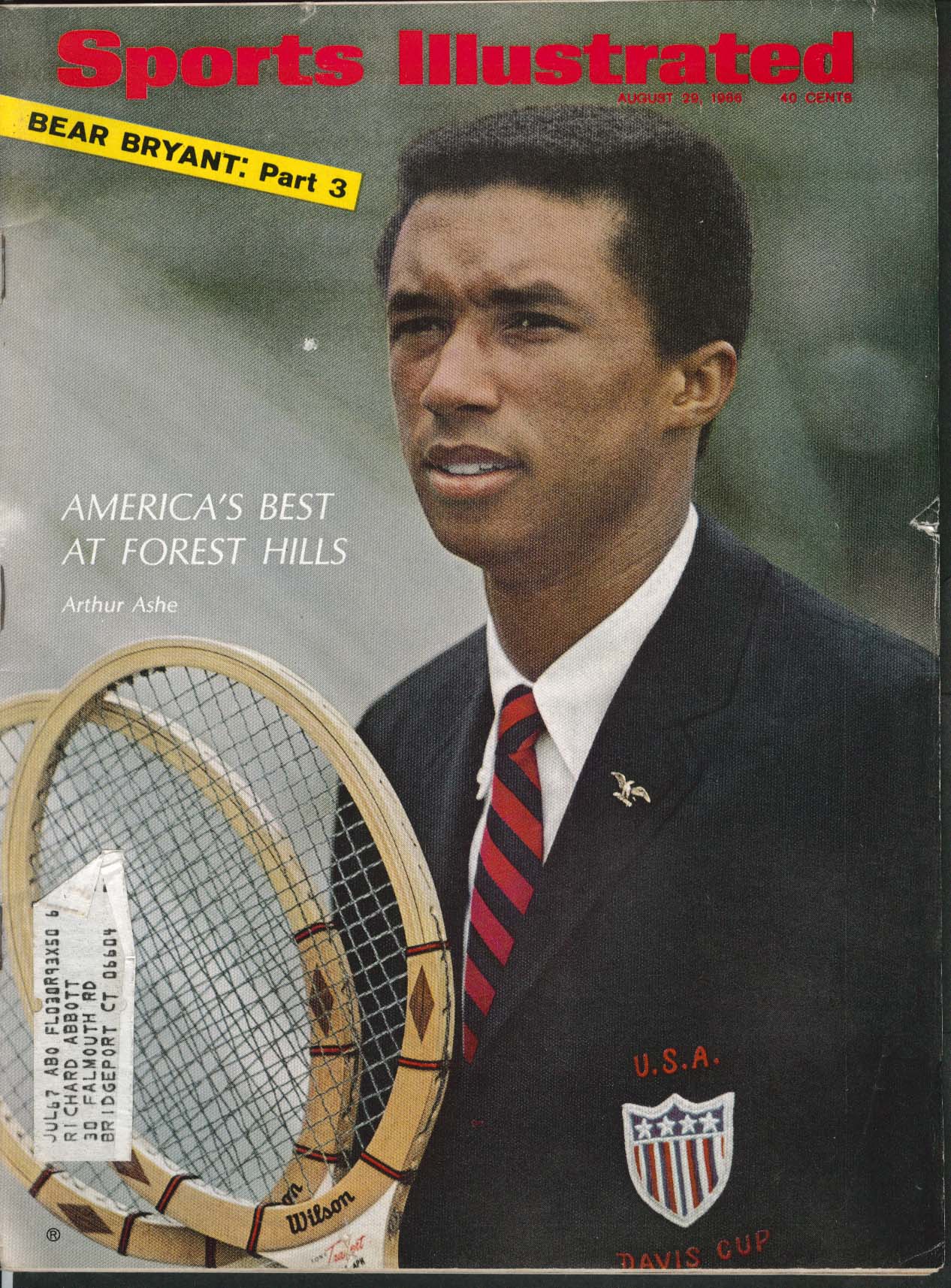 Image for SPORTS ILLUSTRATED Arthur Ashe John Brodie Beth Ralston Jim Nash ++ 8/29 1966