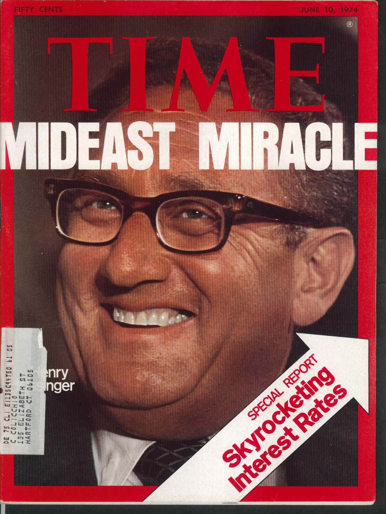 TIME Henry Kissinger Watergate Nixon John Dean Arab Oil 6/10 1974